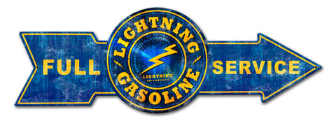 Full Service Lightning Gasoline Metal Sign