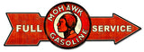 Full Service Mohawk Gasoline Metal Sign