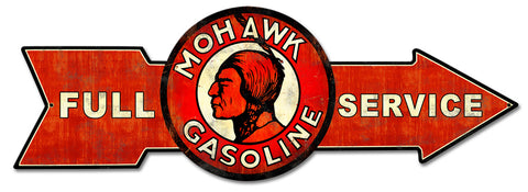 Full Service Mohawk Gasoline Metal Sign