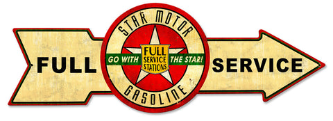 Full Service Star Motor Gasoline Metal Sign