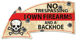 No Trespassing Arrow Metal Sign
