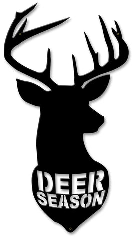 Deer Season Silhoutte Metal Sign