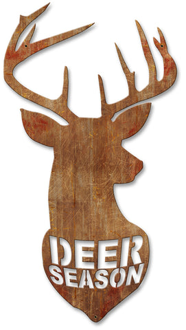Deer Season Vintage Silhoutee Metal Sign