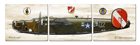 B-24 Liberator Triptych Metal Sign