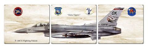 F 16CG Fighting Falcon Metal Sign