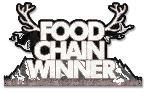 Food Chain Winner Vintage Sign Metal Sign