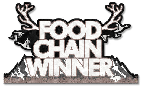 Food Chain Winner Vintage Sign Metal Sign