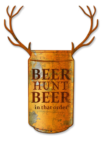 Beer-Hunt-Beer-In-That-Order-Vintage-Sign-Metal-Sign