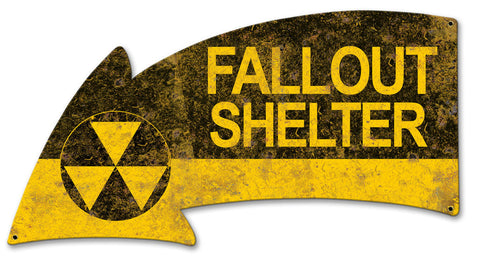 Fallout Shelter Arrow Vintage Sign Metal Sign