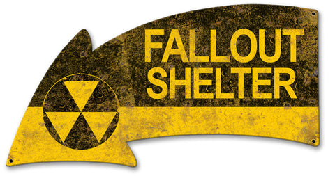 Fallout Shelter Arrow Vintage Sign Metal Sign