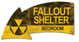 Fallout Shelter Bedroom Arrow Vintage Sign Metal Sign
