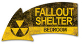 Fallout Shelter Bedroom Arrow Vintage Sign Metal Sign