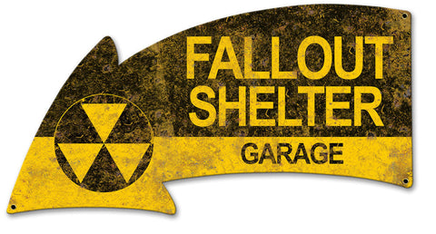 Fallout Shelter Garage Arrow Vintage Sign Metal Sign