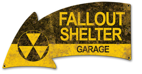 Fallout Shelter Garage Arrow Vintage Sign Metal Sign