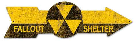Fallout Shelter Circle Arrow Vintage Sign Metal Sign