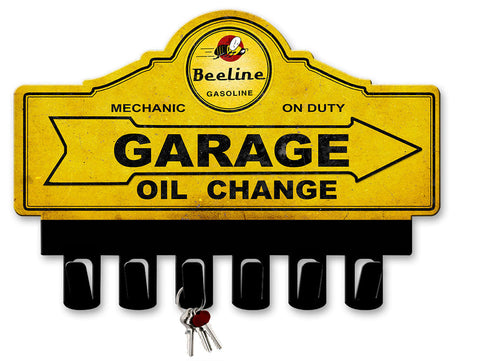 Beeline-Gasoline-Key-Hanger-Vintage-Sign-Metal-Sign