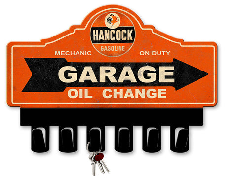 Classic Hancock Gasoline Key Hanger Vintage Sign Metal Sign