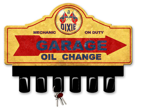 Dixie-Gasoline-Key-Hanger-Vintage-Sign-Metal-Sign