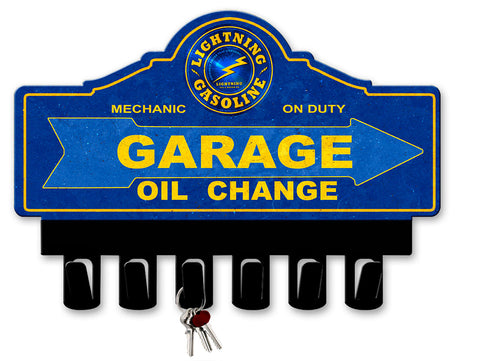 Lightning Gasoline Key Hanger Vintage Sign Metal Sign