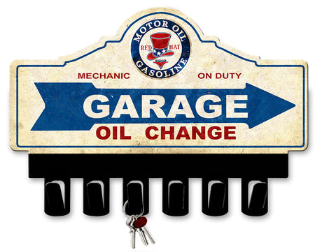 Motor-Oil-Gasoline-Key-Hanger-Vintage-Sign-Metal-Sign