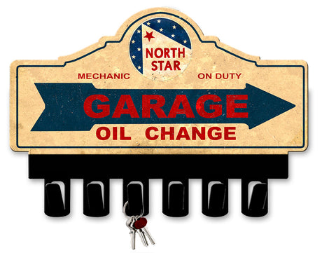 North Star Gasoline Key Hanger Vintage Sign Metal Sign