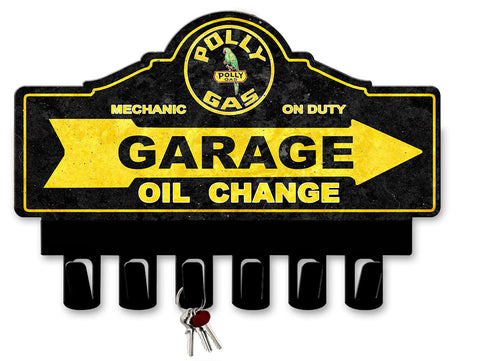 Polly-Gasoline-Key-Hanger-Vintage-Sign-Metal-Sign