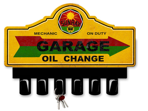 Sunray-Gasoline-Key-Hanger-Vintage-Sign-Metal-Sign