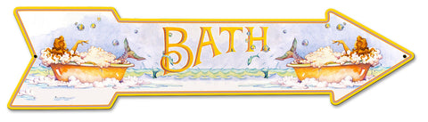 Mermaid Bath Arrow Vintage Sign Metal Sign
