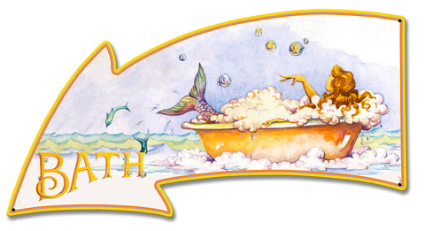 Mermaid Bath Vintage Sign Metal Sign