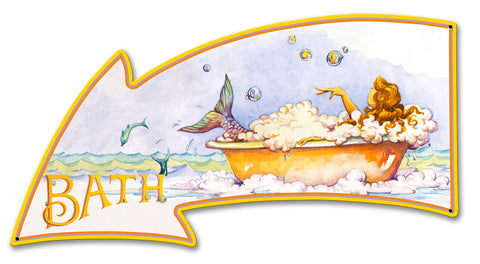 Mermaid Bath Vintage Sign Metal Sign