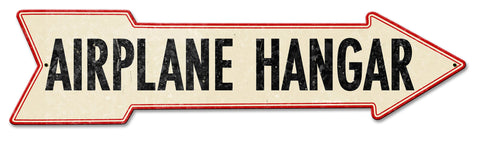 Airplane Hangar Arrow Vintage Sign Metal Sign