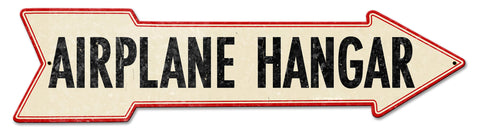 Airplane Hangar Arrow Vintage Sign Metal Sign
