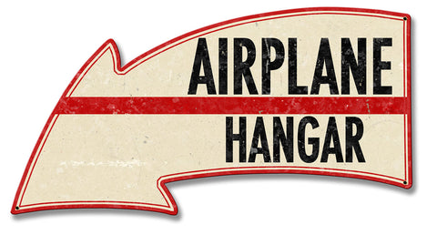 Airplane Hangar Arrow Vintage Sign Metal Sign