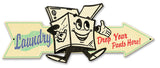 Laundry Drop Pants Here Arrow Vintage Sign Metal Sign