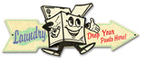 Laundry Drop Pants Here Arrow Vintage Sign Metal Sign