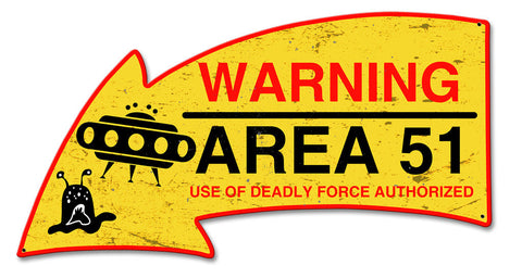 Area 51 Arrow Vintage Sign Metal Sign