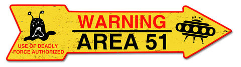 Area 51 Arrow Vintage Sign Metal Sign