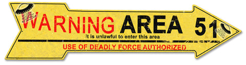 Area 51 Arrow Vintage Sign Metal Sign