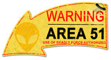 Area 51 Arrow Vintage Sign Metal Sign