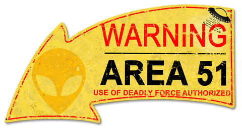 Area 51 Arrow Vintage Sign Metal Sign