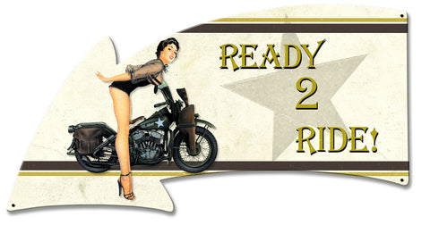 Ready 2 Ride Grunge Vintage Sign Metal Sign