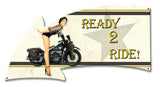 Ready 2 Ride Grunge Vintage Sign Metal Sign