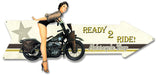 Ready 2 Ride Motorcycle Shop Grunge Vintage Sign Metal Sign