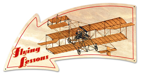 Flying Lessons Arrow Vintage Sign Metal Sign