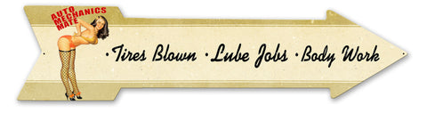 Auto Mechanics Mate Arrow Grunge Vintage Sign Metal Sign