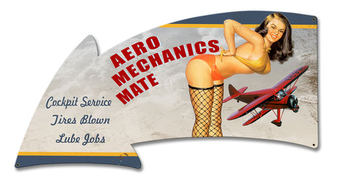 Aero Mechanics Mate Arrow Vintage Sign Metal Sign