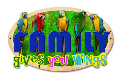 Family Gives You Wings Vintage Sign Metal Sign