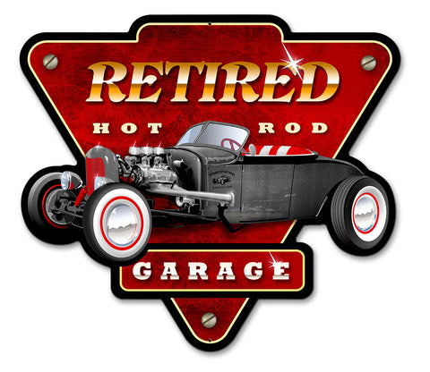Retired Hot Rod Garage Vintage Sign Metal Sign