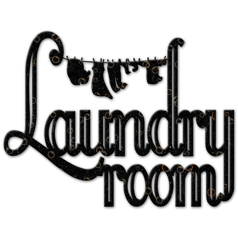 Laundry Room Clothes Line Silhouette Vintage Sign Metal Sign