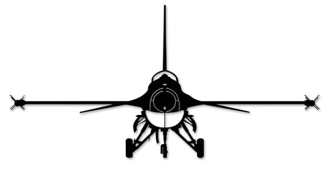F-16 Falcon Silhouette Vintage Sign Metal Sign